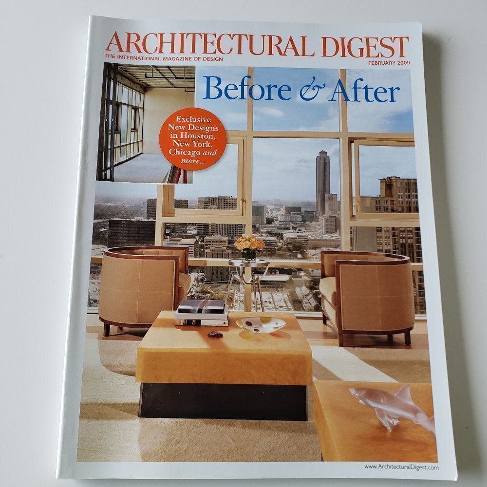 Architectural Digest Magazine February 2009 - Before And After Houston New York
